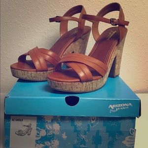 Arizona Jean Co Trendy Platforms Cognac